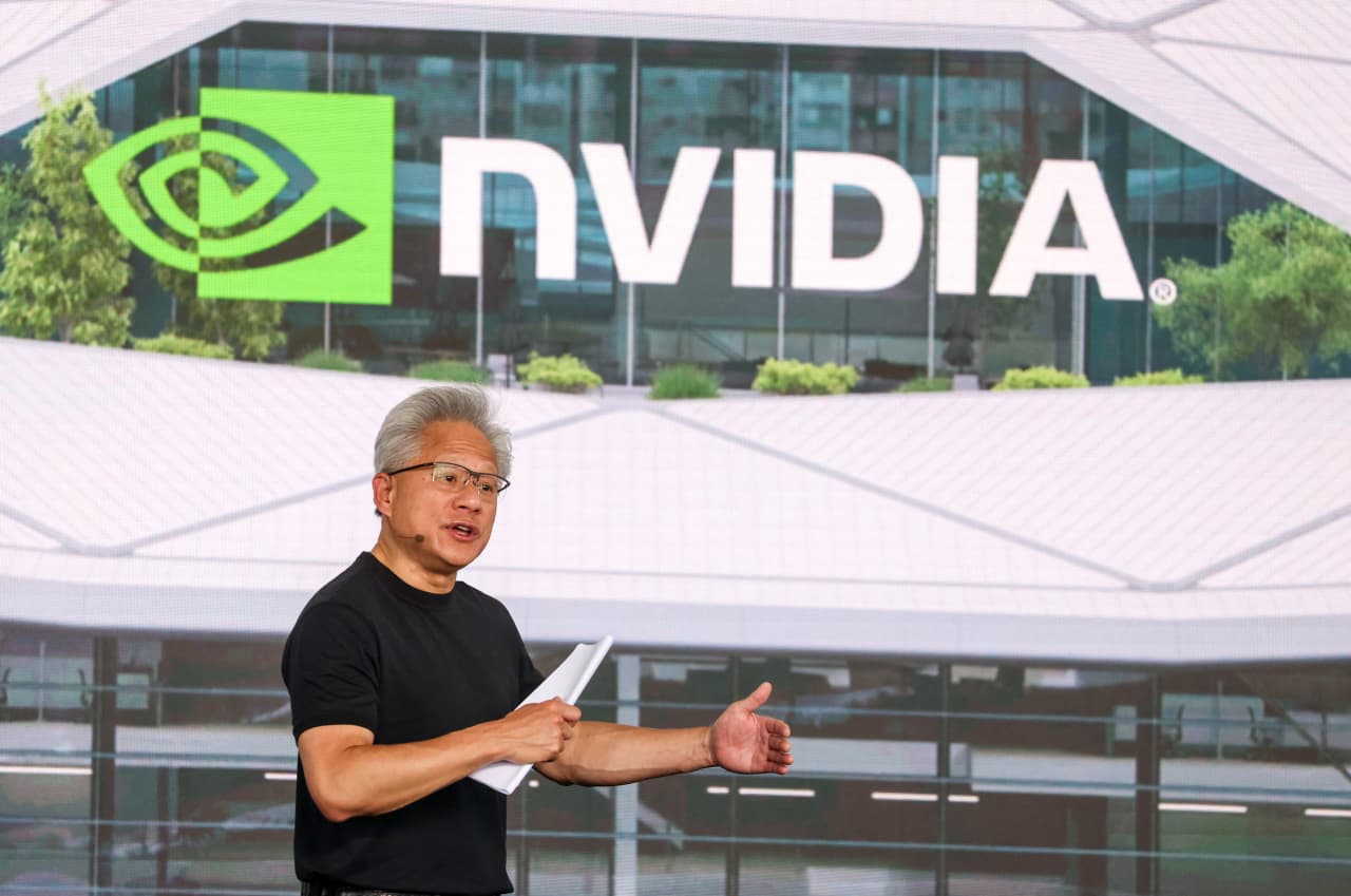 Nvidia CEO Jensen Huang discusses AI technology in NYC.