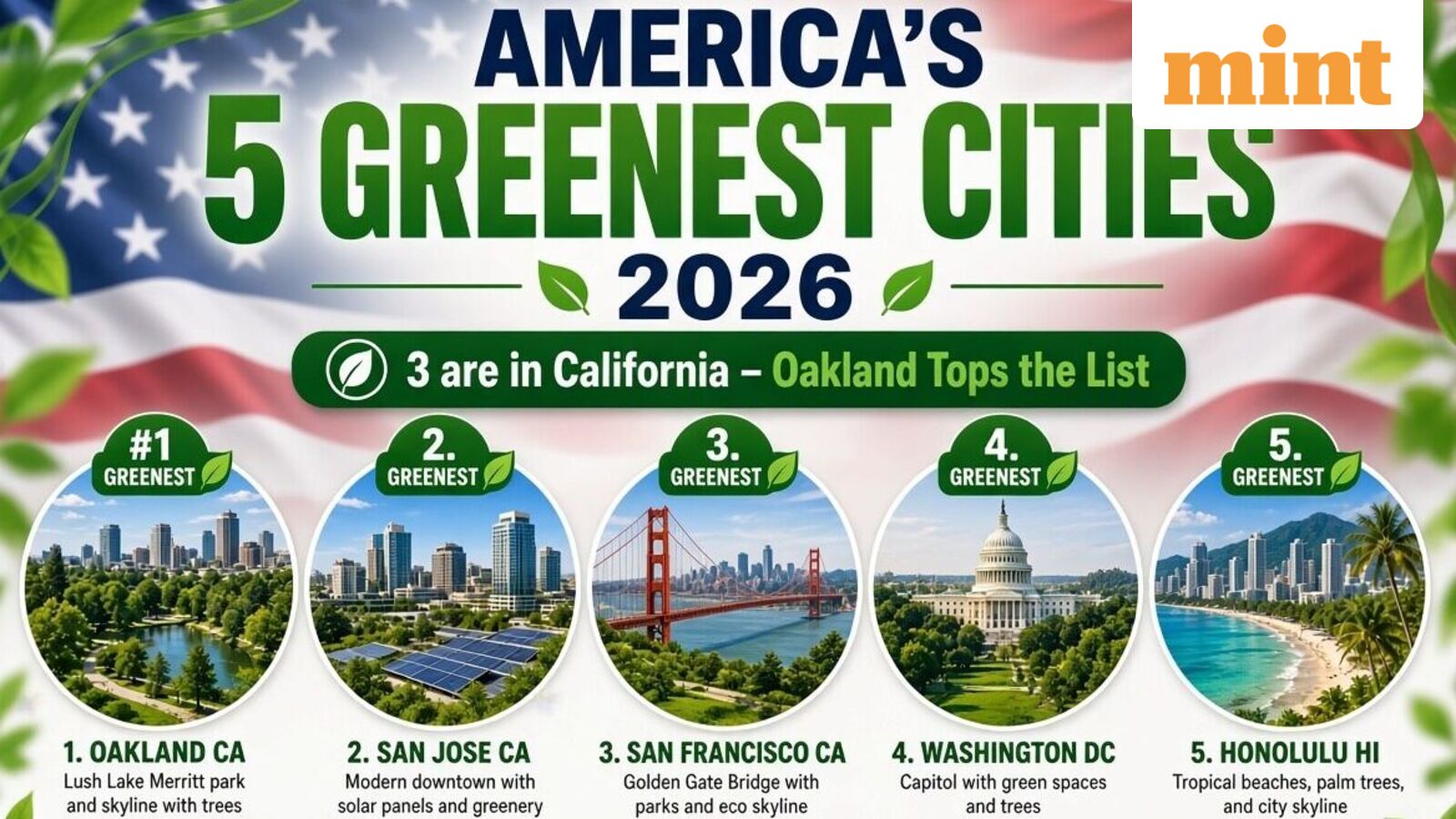 America’s 5 greenest cities in 2026: 3 are in California; which one tops the list — Mint India, Bangalore Real Estate news