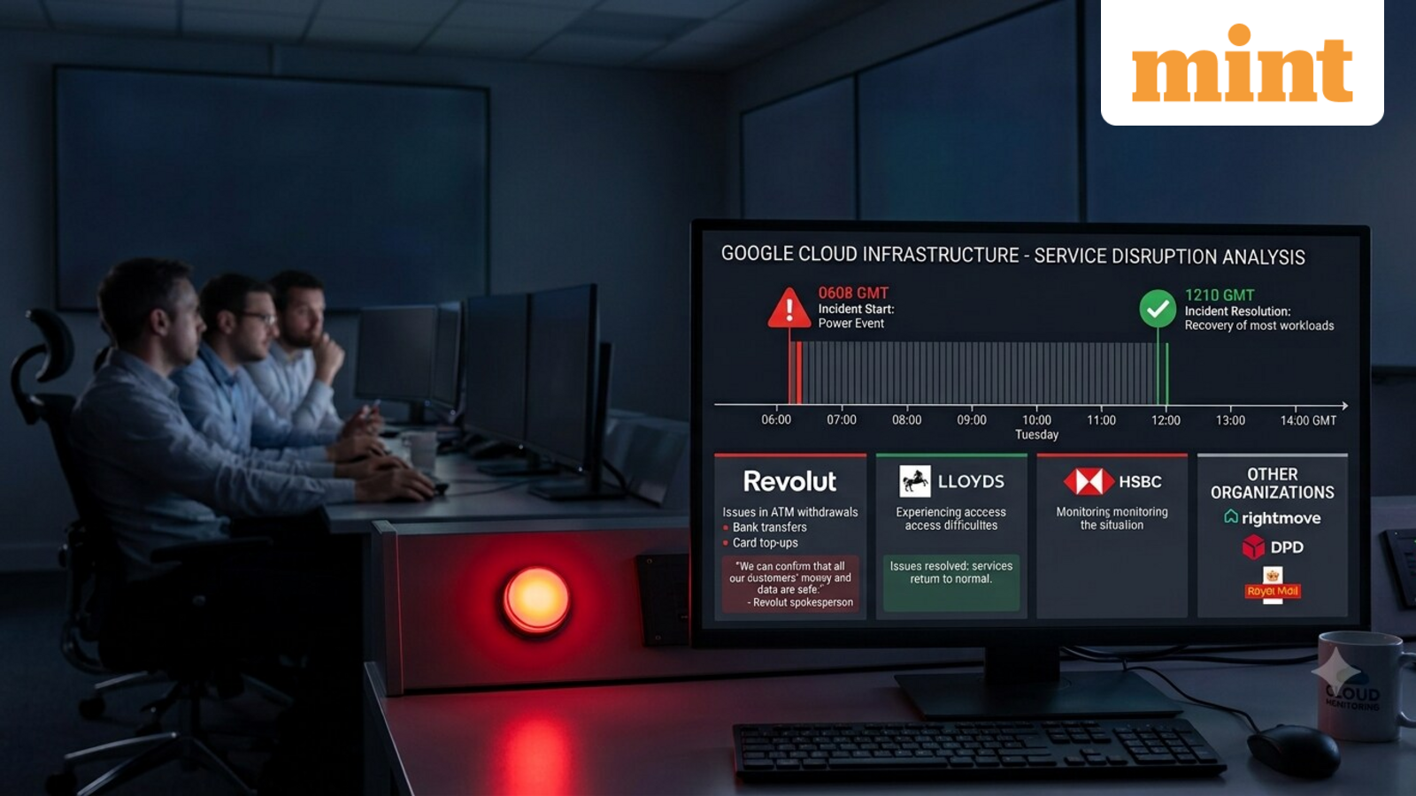 Google Cloud services recover after London data centre power outage disrupts Revolut, Lloyds and HSBC — Mint India, Bangalore Technology news