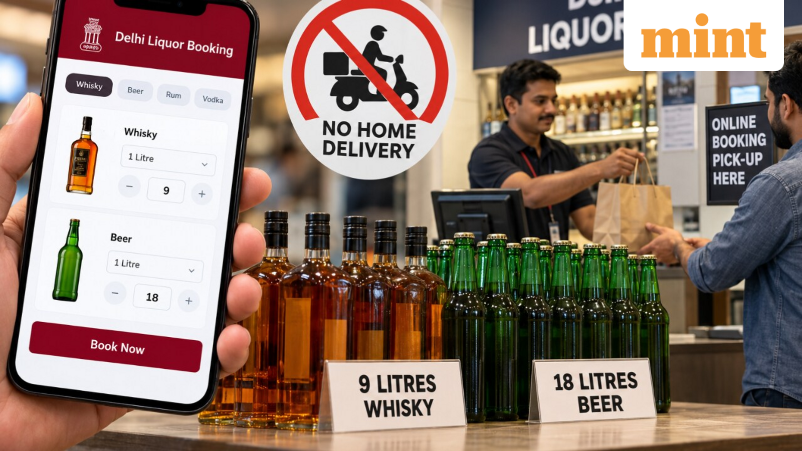 Delhi liquor booking app: Book 9 litres of whisky, 18 litres of beer, but no home delivery - how to collect your order — Mint India